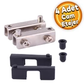 Cam Tutucu Etejer U Tipi Cam Raf Ahşap Menteşesi Nikel (4 ADET) thumbnail 1