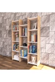 Nur Mobilya Modern Kitaplık Atlantik Çam Beyaz - 3