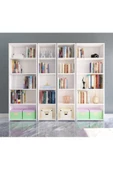 Nur Mobilya 4'lü Arkalıklı Model Kitaplık Beyaz - 1
