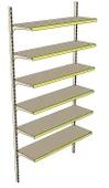 6 Katlı Market Rafı - Duvara Monte, Ekonomik Market Rafı  Sarı 30x95 cm thumbnail 1