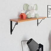 20x60 Cm Duvar Rafı - Ferforje Duvar Rafı, Duvara Monte Raf  Siyah Siyah thumbnail 6