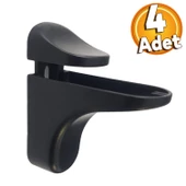 Pelikan Ayarlanabilir Etajer Cam Tutucu Ahşap Raf Tutucu Cam Etejeri Metal Vidalı Siyah (4 ADET) - 1