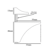 Pelikan Ayarlanabilir Etajer Cam Tutucu Ahşap Raf Tutucu Cam Etejeri Metal Vidalı Krom (4 ADET) - 2