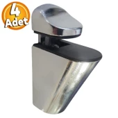 Pelikan Ayarlanabilir Etajer Cam Tutucu Ahşap Raf Tutucu Cam Etejeri Metal Vidalı Krom (4 ADET) - 1