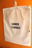 2li Naturel Keten Ekmek Torbası ve Poşetlik Düzenleyici Set - 2