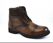 Erkek Bot Hakiki Deri İçi Tüylü Kışlık Fermuarlı - 10