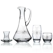 Decocia Pudgy 25 Parça  6 Kişilik Bardak Çeyiz Seti Dik Karaflı Mira Desenli thumbnail 1