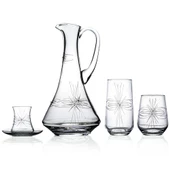 Decocia Kazaan 25 Parça 6 Kişilik  Bardak Çeyiz Seti Dik Karaflı Mira Desenli thumbnail 1