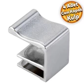 Cam Kapak Kulpu Cam Raf Ahşap Menteşesi Krom 6 Mm (4 ADET) Mobilya Mutfak - 1