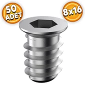 Metal Dübel 8x16 M6 Çinko (50 ADET) - 1