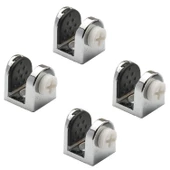 Tırnak Metal Cam Raf Tutucu Cam Etejer Menteşesi Krom Plastik Vidalı 8 mm (4 Adet) - 4