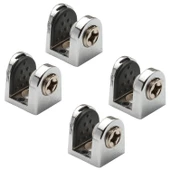 Tırnak Metal Cam Raf Tutucu Cam Etejer Menteşesi Krom Metal Vidalı 8 mm (4 Adet) - 4