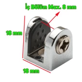 Tırnak Metal Cam Raf Tutucu Cam Etejer Menteşesi Krom Metal Vidalı 8 mm (4 Adet) - 2