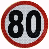 Reflektörlü Fosforlu Bant Tır Kamyon Dorse Arkası "80" Hız Yazısı 11 cm - 3