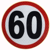 Reflektörlü Fosforlu Bant Tır Kamyon Dorse Arkası "60" Hız Yazısı 11 cm - 2