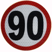 Reflektörlü Fosforlu Bant Tır Kamyon Dorse Arkası "90" Hız Yazısı 11 cm - 2