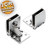Cam Kapak Menteşesi Etajer Cam Tutucu Cam Etejeri Metal Vidalı Krom (4 ADET) - 1