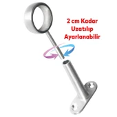 Askı Flanşı Ayarlanabilir Yuvarlak Dolap Elbise Askı Aparatı Krom (2 ADET) - 2
