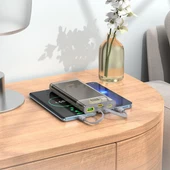 Polham Şeffaf Göstergeli 22.5W 10000mAh Kablolu Powerbank, Dahili İphone lightning ve Type C Kablolu - 3