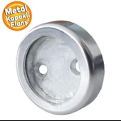 Askı Flanşı Metal Kapaklı Flanş Yuvarlak Dolap Elbise Askı Aparatı Krom (2 ADET) - 5