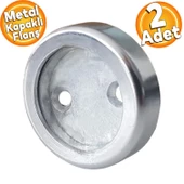 Askı Flanşı Metal Kapaklı Flanş Yuvarlak Dolap Elbise Askı Aparatı Krom (2 ADET) - 1