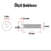 Silindir Çektirme Allen Girişli Vida Alçek Vida M6x50 10 Adet - 2