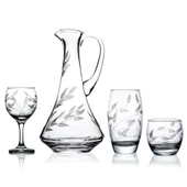 Decocia Pudgy 19 Parça 6 Kişilik  Bardak Çeyiz Seti Dik Karaflı Sürgün Desenli thumbnail 1