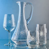 Decocia Kazaan 19 Parça  6 Kişilik Bardak Çeyiz Seti Dik Karaflı Mira Desenli thumbnail 2