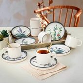 Keramika Keraart Çiçek Bahçesi Stackable Çay Takımı 12 Parça 6 Kişilik - 18938/43 - 1