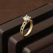 Sonsuzluk Tektaş 14 Ayar Altın Yüzük thumbnail 5