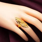 Sarı Altın Hint İşi 14 Ayar Yüzük thumbnail 2