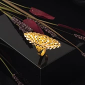 Sarı Altın Hint İşi 14 Ayar Yüzük thumbnail 4