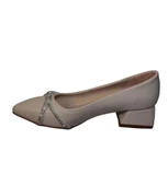 YAZKIŞ Kadın Siyah Krem 3cm Kalın Topuklu Üzer Taşlı Düğün Nişan Abiye Ayakkabı thumbnail 6