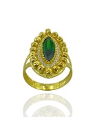 Mekik Zümrüt Dorika Toplu Altın Yüzük 8 Ayar thumbnail 1