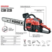 Rodex Rdx2510 Benzinli Hızar Ağaç Kesme Motoru 45 Cm 32 Diş - 2