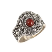 925 Ayar Gümüş Akik Taşlı Telkari Yüzük thumbnail 1