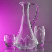 Decocia Pudgy 25 Parça 12 Kişilik  Bardak Seti Dik Karaflı Vega Desenli thumbnail 2