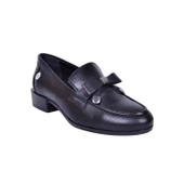 MAMMAMİA D23YA-3700 TOPUKLU DERİ LOAFER KADIN AYAKKABI - 1
