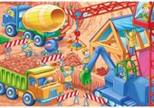 Sevimli İş Makinaları-Taşıtlar Jumbo Puzzle/Yapboz 12 parça (3 yaş) - 2