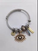 Gümüş Renk Göz Detaylı Pandora Charm Bileklik - 1