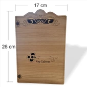 Kahverengi Ahşap 6 Askılı Sağlam Kapaklı Menteşeli Anahtar Dolabı - 4