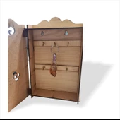 Kahverengi Ahşap 6 Askılı Sağlam Kapaklı Menteşeli Anahtar Dolabı - 2