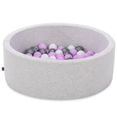 Wellgro Bubble Pops Açık Gri Sünger Top Havuzu / Gri, Lila, Beyaz Toplu - 2