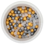 Wellgro Bubble Pops Açık Gri Sünger Top Havuzu / Gri, Gold, Şeffaf Toplu - 1