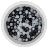 Wellgro Bubble Pops Açık Gri Sünger Top Havuzu / Gri, Siyah, Şeffaf Toplu - 1