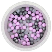 Wellgro Bubble Pops Açık Gri Sünger Top Havuzu / Gri, Lila, Şeffaf Toplu thumbnail 1