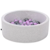 Wellgro Bubble Pops Açık Gri Sünger Top Havuzu / Gri, Lila, Şeffaf Toplu thumbnail 2
