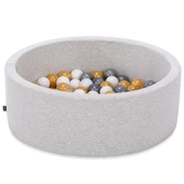 Wellgro Bubble Pops Açık Gri Sünger Top Havuzu / Gri, Gold, Beyaz Toplu thumbnail 2