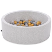 Wellgro Bubble Pops Açık Gri Sünger Top Havuzu / Gri, Gold, Şeffaf Toplu - 2
