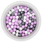 Wellgro Bubble Pops Açık Gri Sünger Top Havuzu / Gri, Lila, Beyaz Toplu - 1